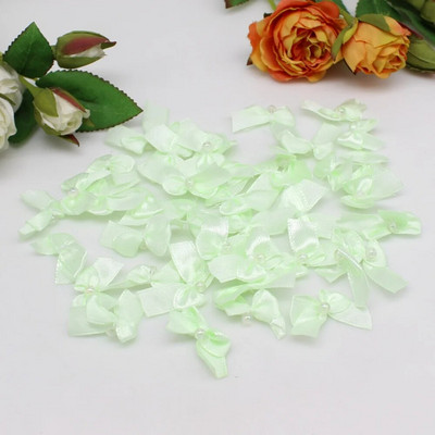 50/100gab. Jauktas krāsas rubāna Satīna Lentes bantes 25mm Rokas bantītes Mazas bantes amatniecībai Ziemassvētki Scrapbooking Šūšanas aksesuāri