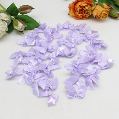 50/100gab. Jauktas krāsas rubāna Satīna Lentes bantes 25mm Rokas bantītes Mazas bantes amatniecībai Ziemassvētki Scrapbooking Šūšanas aksesuāri