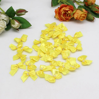 50/100gab. Jauktas krāsas rubāna Satīna Lentes bantes 25mm Rokas bantītes Mazas bantes amatniecībai Ziemassvētki Scrapbooking Šūšanas aksesuāri