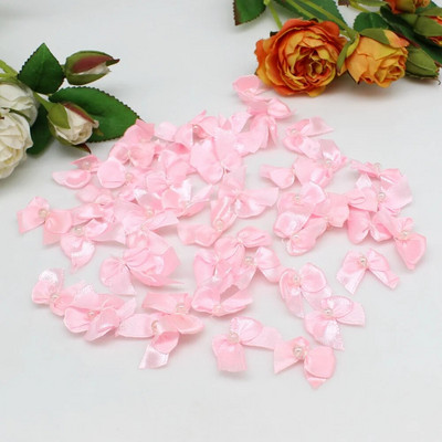 50/100gab. Jauktas krāsas rubāna Satīna Lentes bantes 25mm Rokas bantītes Mazas bantes amatniecībai Ziemassvētki Scrapbooking Šūšanas aksesuāri