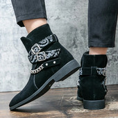 Divatos férfi csizmák új punk divatos csizmák kiváló minőségű PU bőr férfi alkalmi cipők Designer Cowboy Botas férfiaknak Chelsea csizma