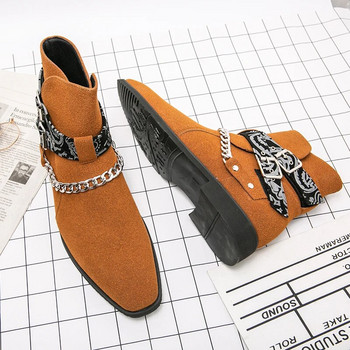 Ανδρικές μπότες μόδας Νέα πανκ μοντέρνα μπότες υψηλής ποιότητας PU δερμάτινα ανδρικά παπούτσια Casual Designer Cowboy Botas για άντρες Μπότες Chelsea