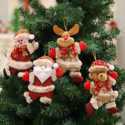 Jõulukaunistused Rippuvad lumememmed karunukk DIY jõulupuu ripatsehted koju Navidadi uusaasta peokaunistused