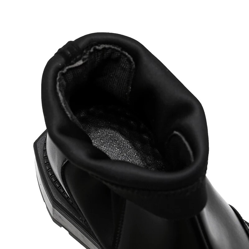 Vīriešu zābaki Chelsea zābaki ar augstu augšējo daļu ikdienas komforta kleitu apavi Modes platformas potītes zābaki slīdoši vīriešu ādas ikdienas apavi