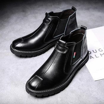 2023 Winter Warm Chelsea Boots Ανδρικά κορυφαία δερμάτινα παπούτσια Ανδρικά μποτάκια φθινοπωρινά άνετα Ανδρικά υποδήματα μαύρο καφέ γκρι 38-44