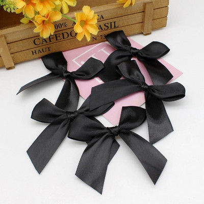 20/50GAB 85*85 mm rozā satīna lentes bantes Dekoratīvās bantes Mazas bantītes dāvanu puķes kāzu loks amatniecības rokām, DIY