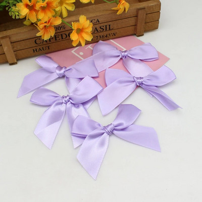 20/50GAB 85*85 mm rozā satīna lentes bantes Dekoratīvās bantes Mazas bantītes dāvanu puķes kāzu loks amatniecības rokām, DIY