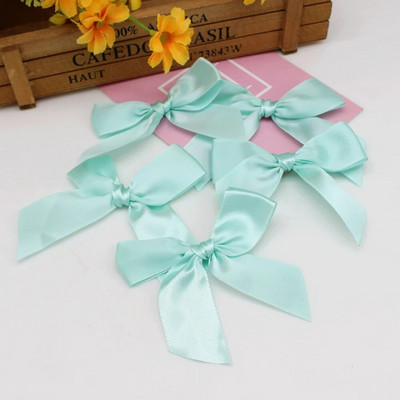 20/50GAB 85*85 mm rozā satīna lentes bantes Dekoratīvās bantes Mazas bantītes dāvanu puķes kāzu loks amatniecības rokām, DIY