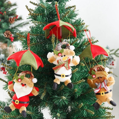 Χριστουγεννιάτικη διακόσμηση σπιτιού Αλεξίπτωτο κούκλα κρεμαστό μενταγιόν παιχνίδι Άγιος Βασίλης Χιονάνθρωπος Άλκη Χριστουγεννιάτικο Δέντρο Διακόσμηση