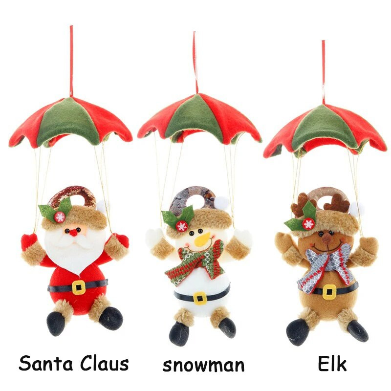 Ziemassvētku mājas rotājums Izpletņa lelle Piekarināms kulons Rotaļlieta Ziemassvētku vecītis Sniegavīrs Alnis Ziemassvētku eglītes rotājums