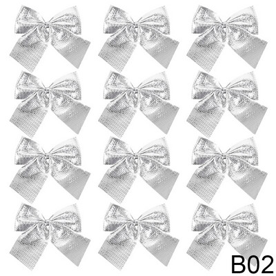 12/24 τμχ Μίνι φιόγκοι Χριστουγεννιάτικες διακοσμήσεις γάμου για το σπίτι Χρυσό κόκκινο παπιγιόν Χριστουγεννιάτικα στολίδια DIY Δώρο Συσκευασία Φιόγκοι Διακόσμηση