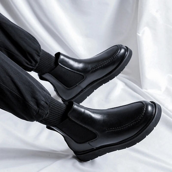 Ανδρικές επαγγελματικές μπότες πολυτελείας Χειμερινές επίσημες δερμάτινες μπότες εξωτερικού χώρου Ανδρικές μπότες αστραγάλου φόρεμα υψηλής ποιότητας για άνδρες Casual μπότες Chelsea 2023