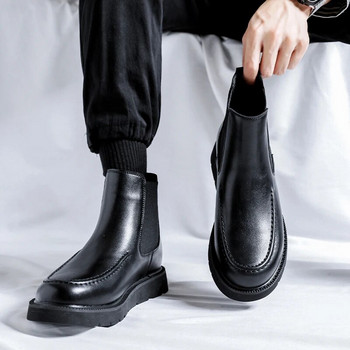 Ανδρικές επαγγελματικές μπότες πολυτελείας Χειμερινές επίσημες δερμάτινες μπότες εξωτερικού χώρου Ανδρικές μπότες αστραγάλου φόρεμα υψηλής ποιότητας για άνδρες Casual μπότες Chelsea 2023