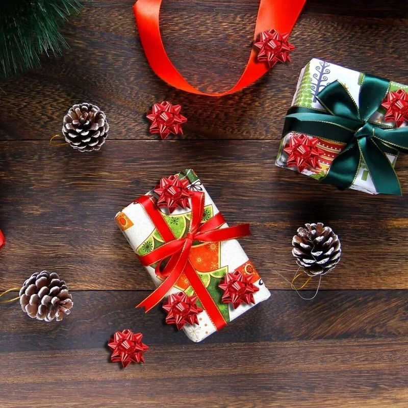 50 τμχ 2,5 εκ. Μίνι κομφετί δώρου Φιόγκοι Χριστουγεννιάτικο δώρο Αυτοκόλλητο δώρο Φιόγκοι Δώρα γάμου Φιόγκοι του Αγίου Βαλεντίνου laços de natal