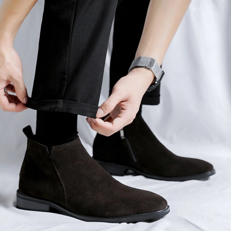 zābaki vīriešu 2023 rudens ziema silta jauna mode vīriešu zābaki tendence āra ādas zābaki augstas augšdaļas vīriešu zābaki Botas De Hombre