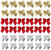 12 τμχ Χριστουγεννιάτικες φιόγκοι Κορδέλα Χριστουγεννιάτικο δέντρο Φιόγκος Κρεμαστό Στολίδι Φιόγκος για Χριστουγεννιάτικα στεφάνια Πρωτοχρονιάτικα είδη περιτυλίγματος