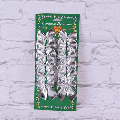 12 τμχ Χριστουγεννιάτικες φιόγκοι Κορδέλα Χριστουγεννιάτικο δέντρο Φιόγκος Κρεμαστό Στολίδι Φιόγκος για Χριστουγεννιάτικα στεφάνια Πρωτοχρονιάτικα είδη περιτυλίγματος