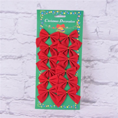 12 τμχ Χριστουγεννιάτικες φιόγκοι Κορδέλα Χριστουγεννιάτικο δέντρο Φιόγκος Κρεμαστό Στολίδι Φιόγκος για Χριστουγεννιάτικα στεφάνια Πρωτοχρονιάτικα είδη περιτυλίγματος