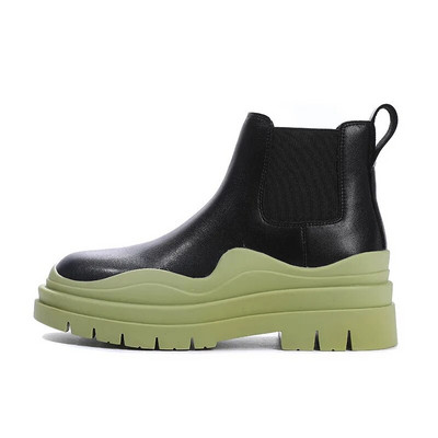 Vīrieši Sievietēm ādas ielu apģērbi Zīmols Mode Ikdienas zābaki Vintage bieza zole Unisex Augstas kvalitātes apavi Pāra zābaki Apavi