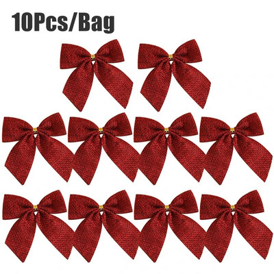 20/10gb Mini Ziemassvētku bantīšu rotājumi Ziemassvētku eglītes iekaramie rotājumi DIY vainags Bowknot Ziemassvētku ballītes dāvanu kastītes Loku dekors