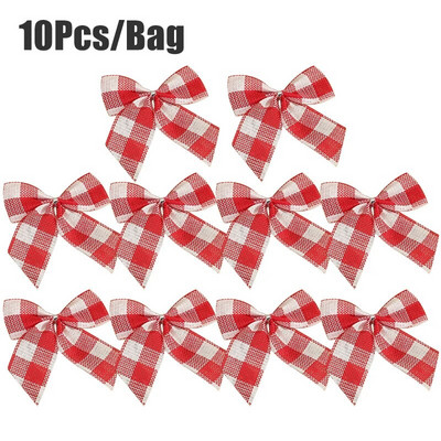 20/10gb Mini Ziemassvētku bantīšu rotājumi Ziemassvētku eglītes iekaramie rotājumi DIY vainags Bowknot Ziemassvētku ballītes dāvanu kastītes Loku dekors