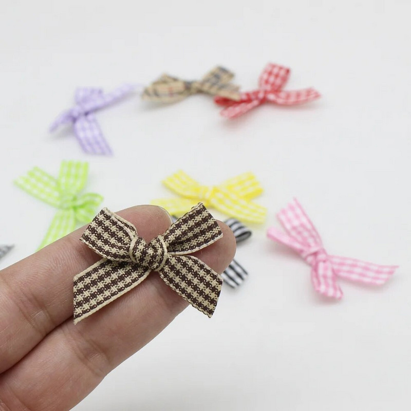 50/100kom 10mm-20mm Male mašne od satenske vrpce Cvjetne aplikacije za šivanje Zanatska mašna Šivanje za vjenčanje DIY ukrasi