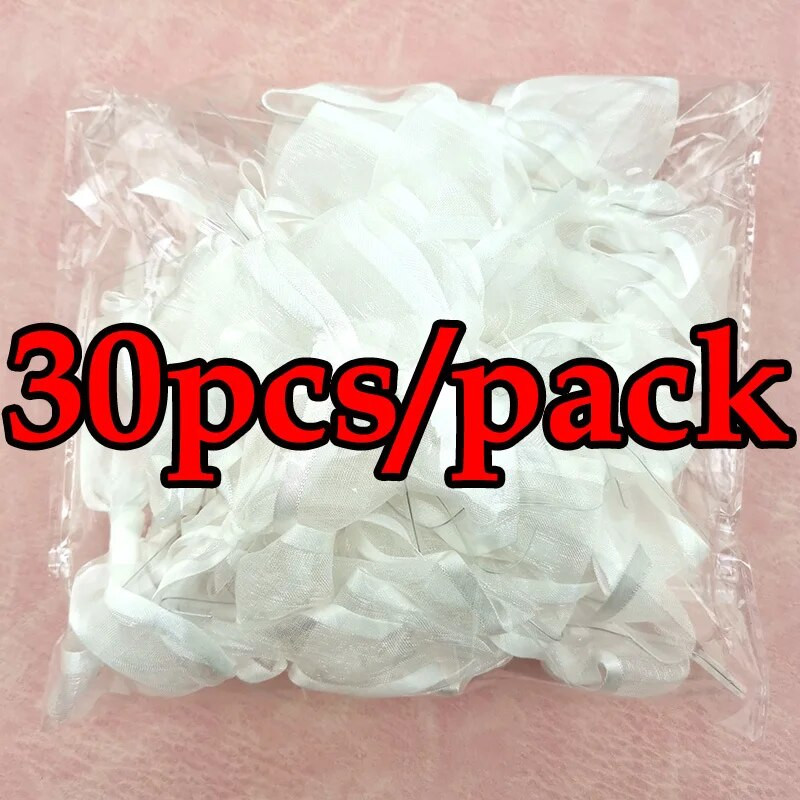 (30 gab./iepakojumā)11cm balts ar platmalu organzas loku lentes Apģērbu aksesuāri Roku darbs Amatniecība Mājas dekorēšana