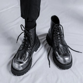 Τάσεις της μόδας Lace-Up Ankle Boots Ανδρικές μπότες εργασίας άνετες μοτοσικλέτας Mesn Soft Leather Wearable Working Outdoor Ανδρικές μπότες