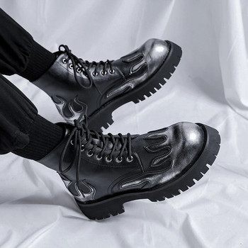 Τάσεις της μόδας Lace-Up Ankle Boots Ανδρικές μπότες εργασίας άνετες μοτοσικλέτας Mesn Soft Leather Wearable Working Outdoor Ανδρικές μπότες
