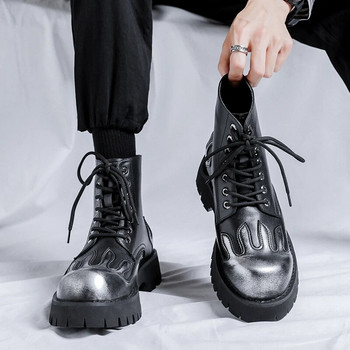 Τάσεις της μόδας Lace-Up Ankle Boots Ανδρικές μπότες εργασίας άνετες μοτοσικλέτας Mesn Soft Leather Wearable Working Outdoor Ανδρικές μπότες