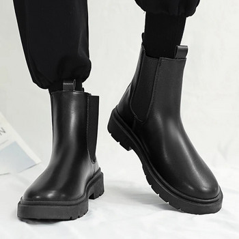 Χειροποίητες ανδρικές μπότες Chelsea Μαύρα ψηλά παπούτσια Ανδρικά επαγγελματικά επίσημα παπούτσια για περπάτημα κοντά παπούτσια Φορέστε ανθεκτικά βελούδινα ζεστά παπούτσια