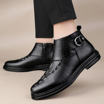 2023 Νέες μαύρες κλασικές ανδρικές μπότες φόρεμα στρογγυλές μάρκες πολυτελείας ανδρικές μπότες αστραγάλου ανδρικές μπότες Chelsea Plus μέγεθος 38-46
