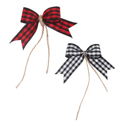5/4PCS Коледна панделка Bow Направи си сам занаятчийска ръчно изработена платнена панделка Коледни украси за дома Новогодишни подаръци Navidad Wedding Decor