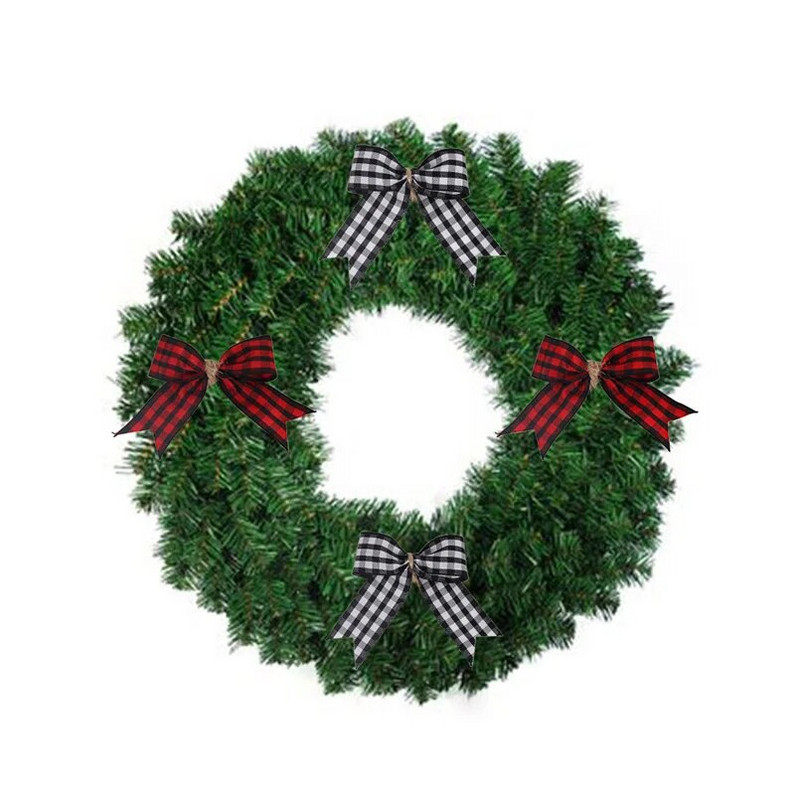 5/4GAB Ziemassvētku lentes loks DIY Amatniecības ar rokām darināts audums Bowknot Ziemassvētku rotājumi mājām Jaungada dāvanas Navidad kāzu dekors