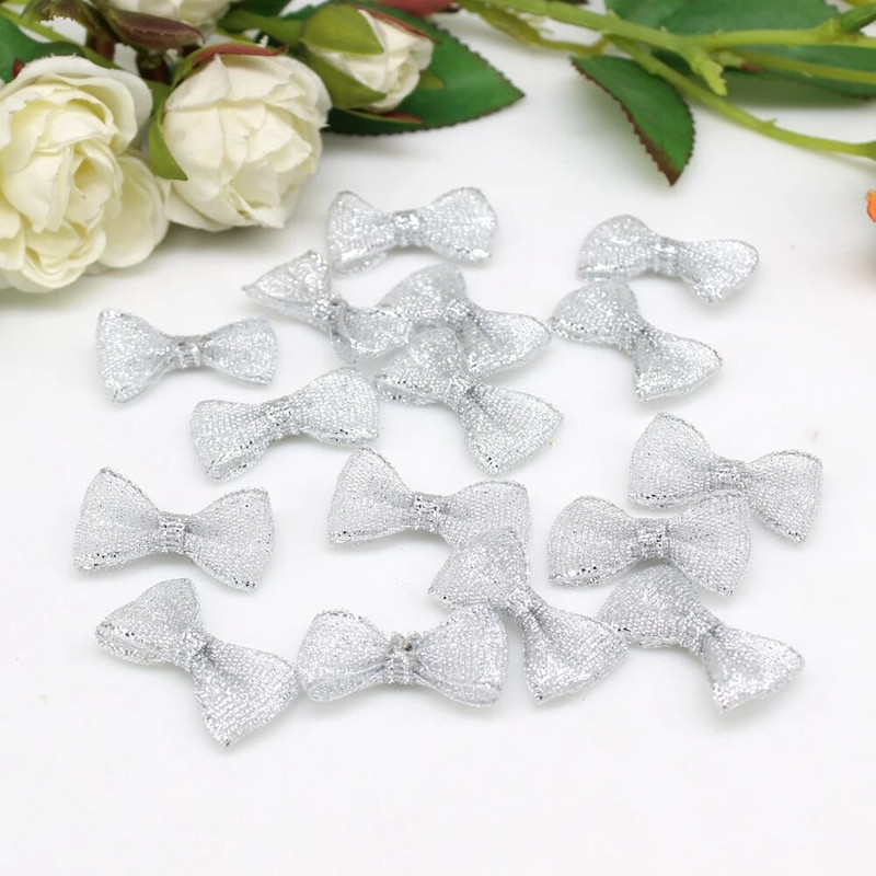 50/100 tk 15mm-30mm kullast ja hõbedast käsitsi valmistatud lindist vibud käsitööks Pulmakutse Dekoratiivsed kaunistused Scrapbooking