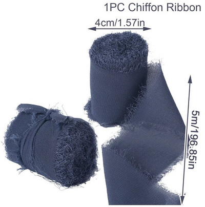 4CM*5M Kézzel készített kopott szélű szatén sifon selyemszalag esküvői meghívóhoz Csokorba csomagoló csokrok Születésnapi parti dekorációk Ajándékok