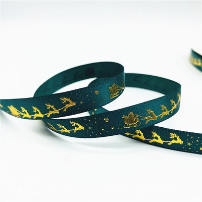 5 jardi/partija 10 mm Ziemassvētku lente, apdrukāta Ziemassvētku grosgrain lente rokām darināta dizaina Ziemassvētku dekorēšanai, DIY dāvanu iesaiņošanai