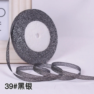 25 jardi 6 mm sudraba zelta mirdzoši mirdzoši zīda satīna lentes ballīte mājas kāzu dekorēšanai dāvanu iesaiņošanai Ziemassvētku Helovīnam, DIY materiāls