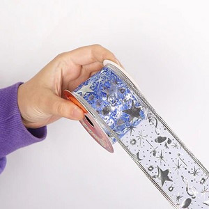 Χριστουγεννιάτικη διακόσμηση 10 γιάρδων Τριαντάφυλλο/Ασημί/Χρυσό/Κόκκινο/Μπλε Κορδέλες για Χειροτεχνίες Κατασκευή Φιόγκων Organza Κορδέλα Glitter Χριστουγεννιάτικη κορδέλα