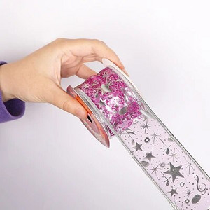 Χριστουγεννιάτικη διακόσμηση 10 γιάρδων Τριαντάφυλλο/Ασημί/Χρυσό/Κόκκινο/Μπλε Κορδέλες για Χειροτεχνίες Κατασκευή Φιόγκων Organza Κορδέλα Glitter Χριστουγεννιάτικη κορδέλα