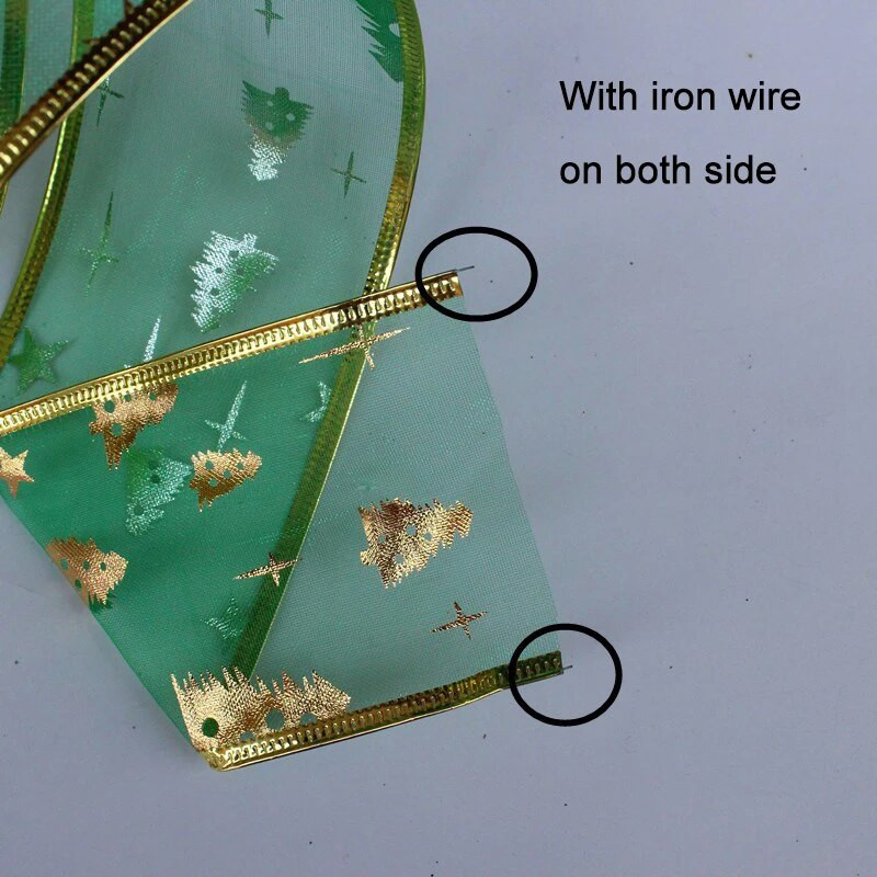 Χριστουγεννιάτικη διακόσμηση 10 γιάρδων Τριαντάφυλλο/Ασημί/Χρυσό/Κόκκινο/Μπλε Κορδέλες για Χειροτεχνίες Κατασκευή Φιόγκων Organza Κορδέλα Glitter Χριστουγεννιάτικη κορδέλα