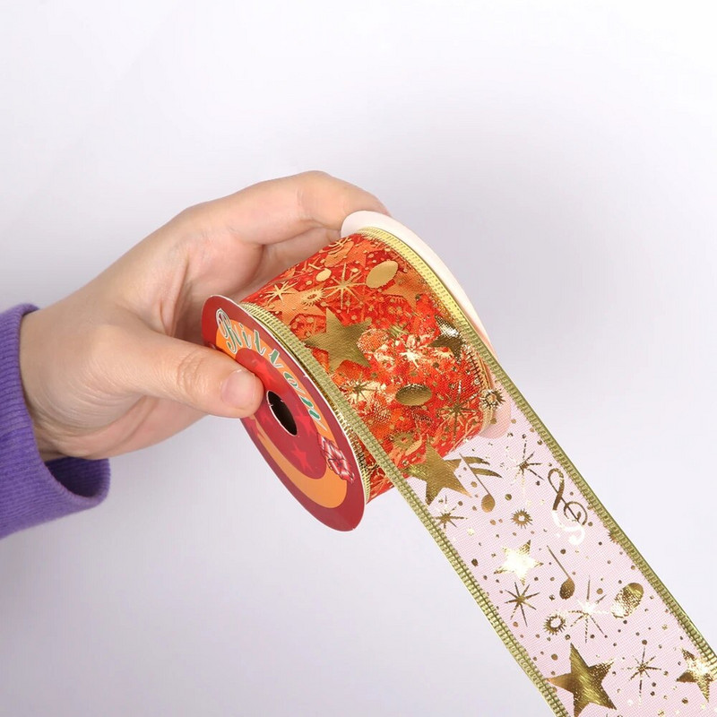 Χριστουγεννιάτικη διακόσμηση 10 γιάρδων Τριαντάφυλλο/Ασημί/Χρυσό/Κόκκινο/Μπλε Κορδέλες για Χειροτεχνίες Κατασκευή Φιόγκων Organza Κορδέλα Glitter Χριστουγεννιάτικη κορδέλα