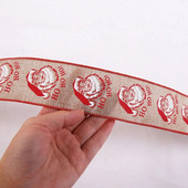 2m*5cm Ziemassvētku eglīšu rotājumu lente DIY Drukāšana Ziemassvētku vecītis Lins Zīds Amatniecības piederumi Loku izgatavošana Ziemassvētku dāvanu rotājumi