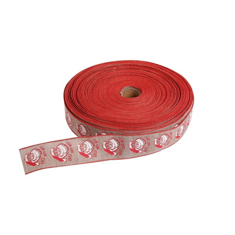 2m*5cm Ziemassvētku eglīšu rotājumu lente DIY Drukāšana Ziemassvētku vecītis Lins Zīds Amatniecības piederumi Loku izgatavošana Ziemassvētku dāvanu rotājumi