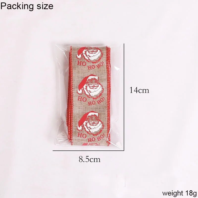 2m*5cm Ziemassvētku eglīšu rotājumu lente DIY Drukāšana Ziemassvētku vecītis Lins Zīds Amatniecības piederumi Loku izgatavošana Ziemassvētku dāvanu rotājumi