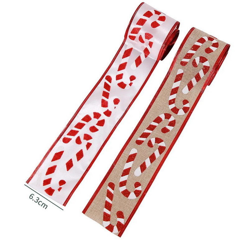 4/5/6 M Ziemassvētku lente kruķis Dzelzs stieple audekla lentes DIY dāvanu iesaiņošana Ziemassvētku eglītes lente vītnes vainags loki Amatniecība