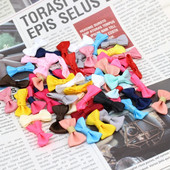 50/100tk 15mm-30mm Mini keermestatud lindiga kikilipsu segu juuste aksessuaarid Väikesed satiinpaelaga vibud Lillede aplikatsioonid õmblema käsitöö