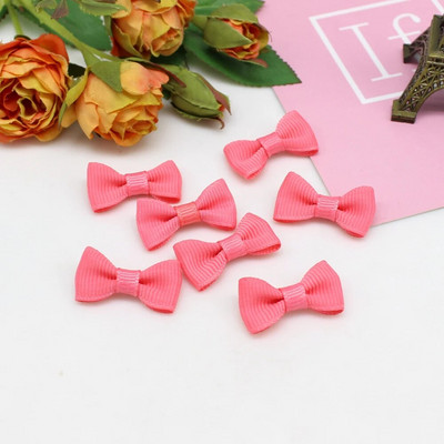 50/100tk 15mm-30mm Mini keermestatud lindiga kikilipsu segu juuste aksessuaarid Väikesed satiinpaelaga vibud Lillede aplikatsioonid õmblema käsitöö