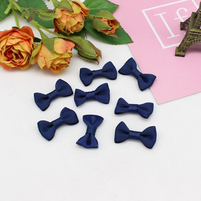 50/100tk 15mm-30mm Mini keermestatud lindiga kikilipsu segu juuste aksessuaarid Väikesed satiinpaelaga vibud Lillede aplikatsioonid õmblema käsitöö