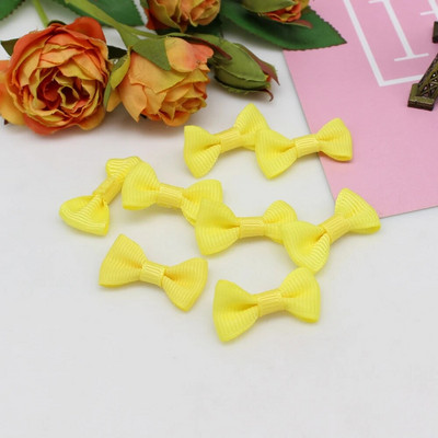 50/100tk 15mm-30mm Mini keermestatud lindiga kikilipsu segu juuste aksessuaarid Väikesed satiinpaelaga vibud Lillede aplikatsioonid õmblema käsitöö